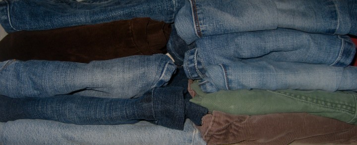 folded jeans